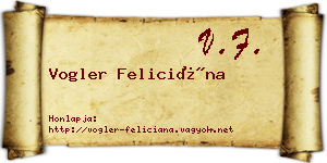 Vogler Feliciána névjegykártya